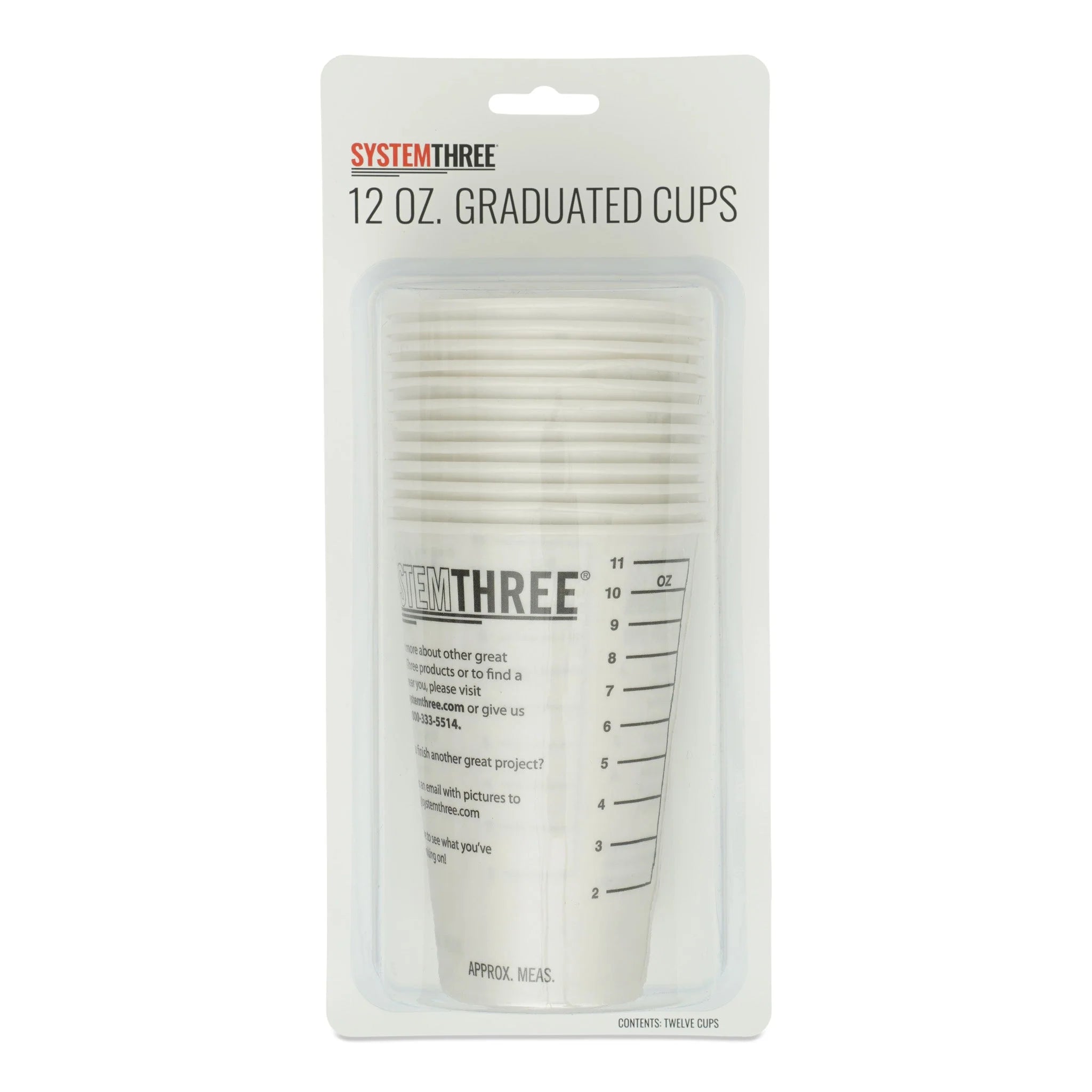 Graduated Paper Cups 12 Oz. (12 Pack)